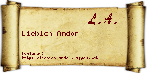 Liebich Andor névjegykártya